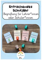 Vorschau - Mal- und Bastelvorlagen - Erfrischendes Schuljahr für Kolleg*innen und Schüler*innen - Deckblatt