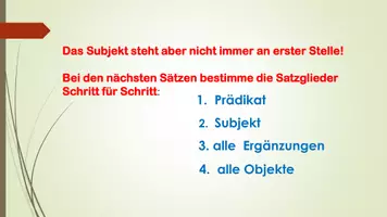 Vorschau - Präsentationen/Tafelbilder - PowerPoint: Satzglieder bestimmen -Schritt für Schritt - Seite 3