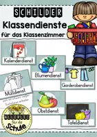 Vorschau - Poster - Klassendienste Grundschule – Ämterplan & Schilder (Klasse 1–4) | Classroom Management, Klassenorganisation, Dienste - Deckblatt