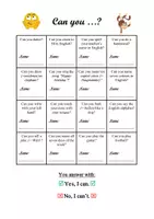 Vorschau - Arbeitsblätter - Find someone who ... - can / can't - Deckblatt