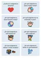 Vorschau - Spiele - Tarjetas conversación Mis asignaturas y notas - Spanisch - Seite 1