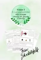 Vorschau - Test - Lernzielkontrolle Atmung, Ohr, gesunde Ernährung - Deckblatt