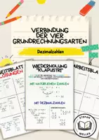 Vorschau - Arbeitsblätter - Verbindung der vier Grundrechnungsarten - Dezimalzahlen - "Klapustri" - Deckblatt