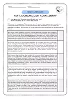 Vorschau - Arbeitsblätter - Lesespaziergang - Auf Tauchgang zum Korallenriff (Meer) - Seite 1