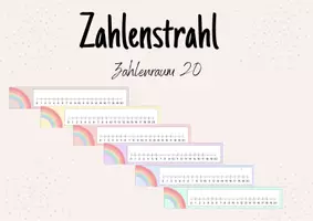 Vorschau - Bildkarten - Zahlenstrahl - Zahlenraum 20 (Pastellfarben) - Deckblatt
