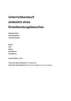 Vorschau - Stundenentwürfe - Langentwurf Mathe Würfelgebäude Unterrichtsbesuch - Deckblatt