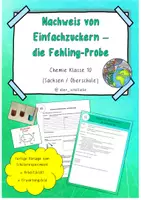 Vorschau - Arbeitsblätter - Nachweis von Einfachzuckern Fehlingprobe - Experiment und Protokoll - Deckblatt