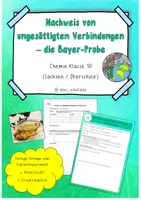 Vorschau - Arbeitsblätter - Nachweis von ungesättigten Verbindungen Bayerprobe - Experiment und Protokoll - Deckblatt