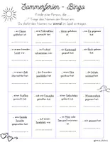 Vorschau - Spiele - Sommerferien Bingo - Seite 1