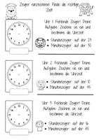 Vorschau - Arbeitsblätter - Zeiger einzeichnen, finde die richtige Zeit - Seite 3