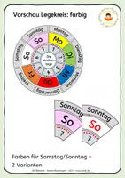 anteprima - Flashcard - Giorni della settimana in tedesco - Circolo della disposizione - Deutsche Wochentage - Legekreis - Pagina 2