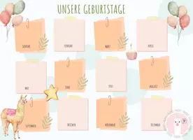 Vorschau - Poster - Geburtstagskalender für die Lamaklasse - Seite 1