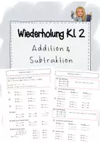 Vorschau - Arbeitsblätter - Wiederholung Klasse 2 Addition und Subtraktion - Deckblatt
