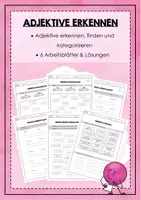 Vorschau - Arbeitsblätter - Adjektive erkennen - Deckblatt