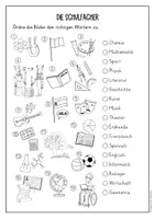Vorschau - Arbeitsblätter - Schulfächer Wortschatz-Arbeitsblatt Deutsch / DaZ - Seite 2