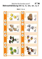 Vorschau - Spiele - Einfaches Kartenspiel zur Wortbildung: Mehrzahl mit -e, -n, -er, -en, -s, = - Seite 2