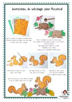 Aperçu - Matériel pour travaux manuels / dessin - Écureuil Modèles de bricolage à imprimer sur papier coloré - Page 1