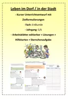 Vorschau - Stundenentwürfe - Land und Stadt Vergleich - UB im Fach Erdkunde - Deckblatt