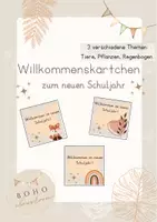 Vorschau - Bildkarten - Willkommenskärtchen für das neue Schuljahr - Boho-Stil - Deckblatt