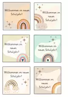 Vorschau - Bildkarten - Willkommenskärtchen für das neue Schuljahr - Boho-Stil - Seite 3