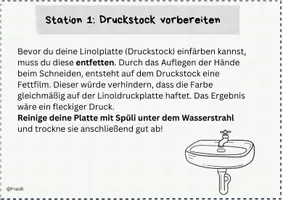 Vorschau - Arbeitsblätter - Stationenarbeit/ Anleitung Linoldruck auf Papier - Seite 2