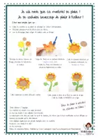 Aperçu - Matériel pour travaux manuels / dessin - Tournesol Bricolage à imprimer sur papier coloré - Page 1