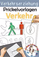 Vorschau - Arbeitsblätter - Verkehrserziehung - prickeln/ pricken - wichtige Dinge im Verkehr - Deckblatt