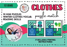 Vista previa - Juegos / Gamificación - PUZZLE MATCH: WINTER CLOTHES VOCABULARY - Portada