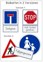 Vorschau - Poster - Verkehrserziehung - Verkehrsschilder - Bildkarten in zwei Versionen - Seite 1