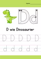 Vorschau - Arbeitsblätter - Zwei Seiten schreiben: Buchstabe D (1.Klasse) - Seite 2