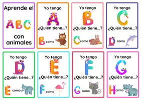 Vista previa - Tarjetas / Manipulativos - Juego didáctico: Yo tengo - quién tiene (letras ABC) - página 1