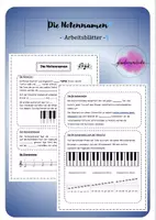 Vorschau - Arbeitsblätter - Die Notennamen - Arbeitsblätter mit Lösungen - Deckblatt