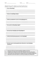 Vorschau - Arbeitsblätter - AB mit Fragen zum Thema "Altenpflege" + Lösungsblatt + Mindmap + Infografik - Deckblatt