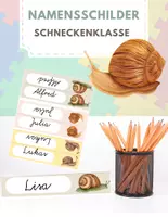 Vorschau - Mal- und Bastelvorlagen - Namensschilder für die Schneckenklasse - Deckblatt