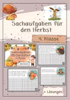 Vorschau - Arbeitsblätter - Sachaufgaben für den Herbst Klasse 4 - Deckblatt