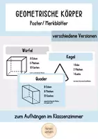 Vorschau - Poster - Merkblätter: Geometrische Körper - Deckblatt