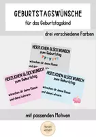 Vorschau - Bildkarten - Bunte Geburtstagskarten mit passenden Motiven - Deckblatt
