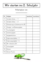 Vorschau - Arbeitsblätter - Wir starten ins 2. Schuljahr - Wiederholung Klasse 1 - Seite 1