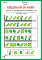 Vorschau - Arbeitsblätter - Muster Vervollständigen - 1.Klasse - Seite 1