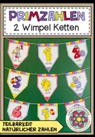 Vorschau - Mal- und Bastelvorlagen - PRIMZAHLEN - 2 Wimpel Ketten - Deckblatt
