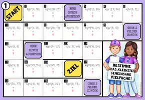 Vorschau - Stationenlernen - KLEINSTES GEMEINSAMES VIELFACHES (kgV)– 2 Mathe-Brettspiele - Seite 1