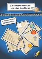 Vorschau - Stationenlernen - Satztreppen Weltall - Deckblatt