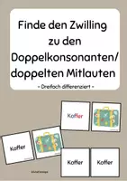 Vorschau - Spiele - Finde den Zwilling zu den Doppelkonsonanten - Deckblatt