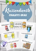 Vorschau - Präsentationen/Tafelbilder - Klassendienste Chalkys graue Version - Deckblatt