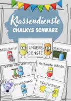 Vorschau - Präsentationen/Tafelbilder - Klassendienste Chalkys schwarze Version - Deckblatt