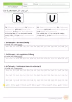 Vorschau - Arbeitsblätter - Griffweg und Tastschreibübungen für die Buchstaben R & U - Seite 1