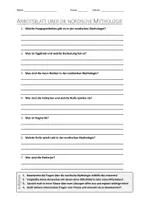 Vorschau - Arbeitsblätter - AB mit Fragen zum Thema "Nordische Mythologie" + Lösungsblatt + Mindmap + Infografik - Deckblatt