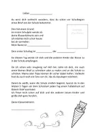 Vorschau - Anderer Materialtyp - Erstklässlerbrief - Seite 1