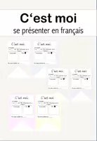 Vorschau - Arbeitsblätter - Wimpelkette - Steckbrief - sich vorstellen - französisch - Deckblatt