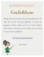 Vorschau - Poster - Klassendienste für die Koalaklasse - Seite 1